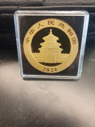 Moneda Plata Panda Coloreada