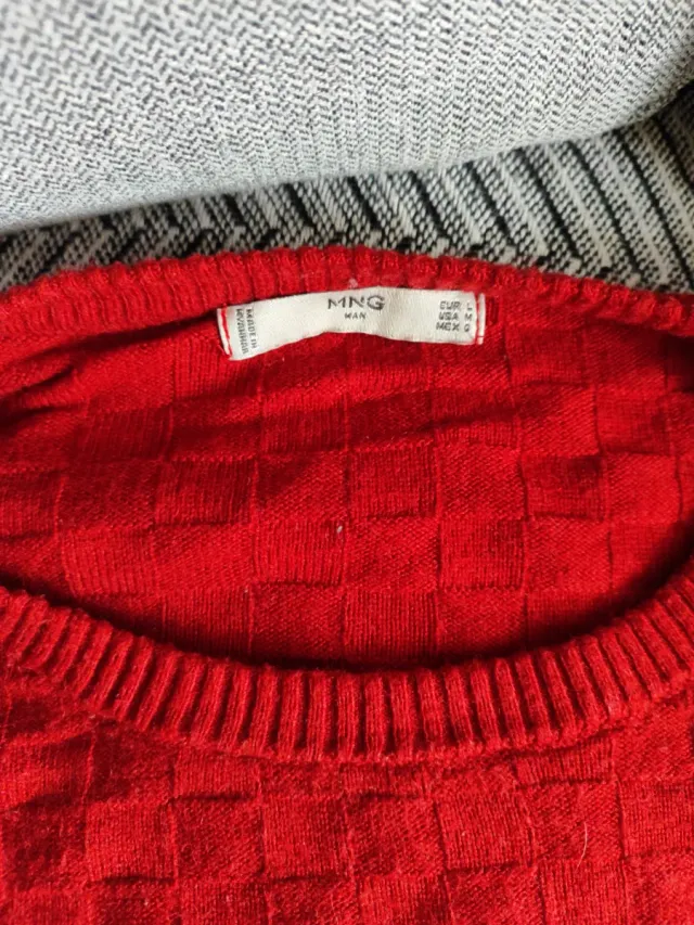 Jersey Mango Rojo Cuadros