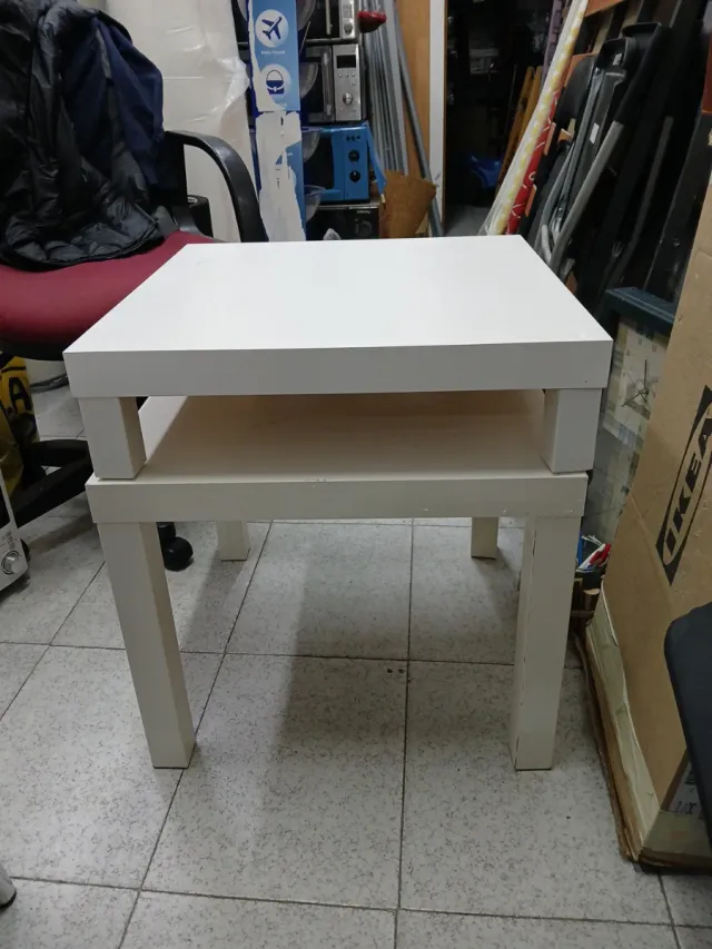 Mesa blanca cuadrada 55×55×45cm