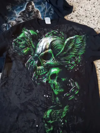 Lote 3 Camisetas Y2K Calavera Style Affliction