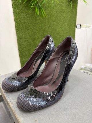 Tacchi Etro Donna 37 Blu Paillettes