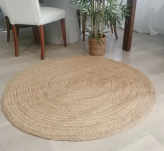 Tappeto rotondo in iuta naturale stile nordico