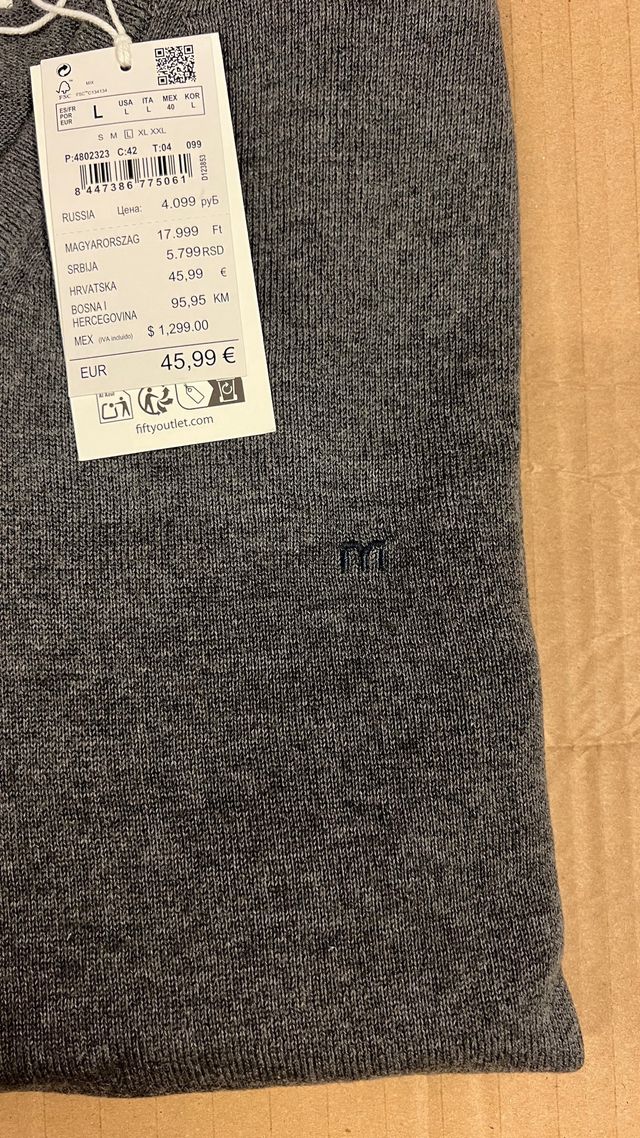 Jersey Milano Gris Talla L