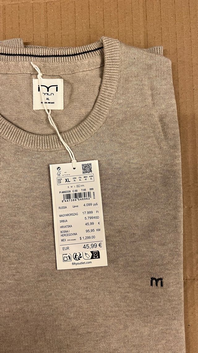 Jersey Milano Talla XL Beige