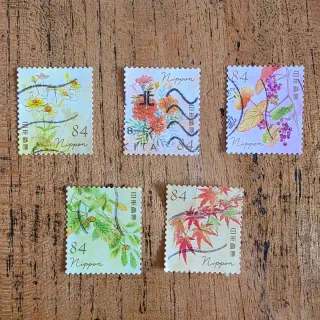 Sellos Japón. Flores Otoño