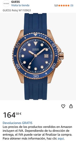 Reloj GUESS W1109G3 Azul y Dorado