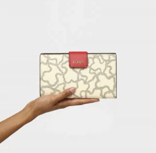 Billetera Tous Kaos Icon Beige/Rojo Mediana