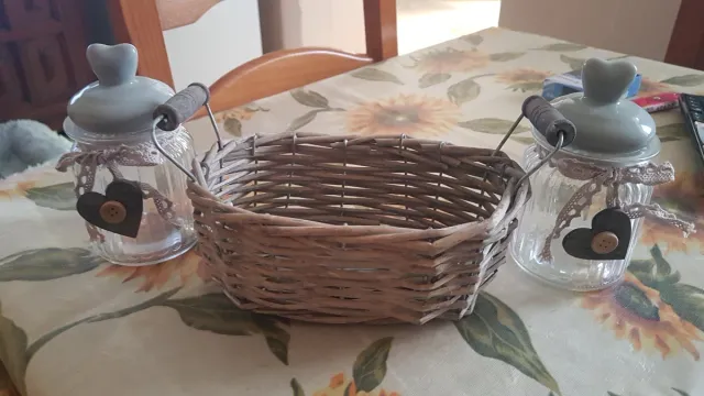 Set 2 Contenitori Vetro con Cestino