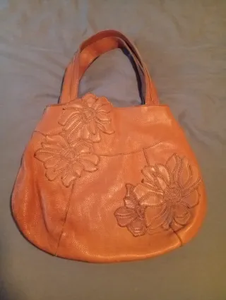 Bolso Adolfo Domínguez Cuero Flores Marrón.