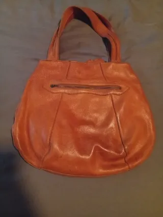 Bolso Adolfo Domínguez Cuero Flores Marrón.