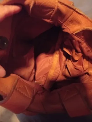 Bolso Adolfo Domínguez Cuero Flores Marrón.