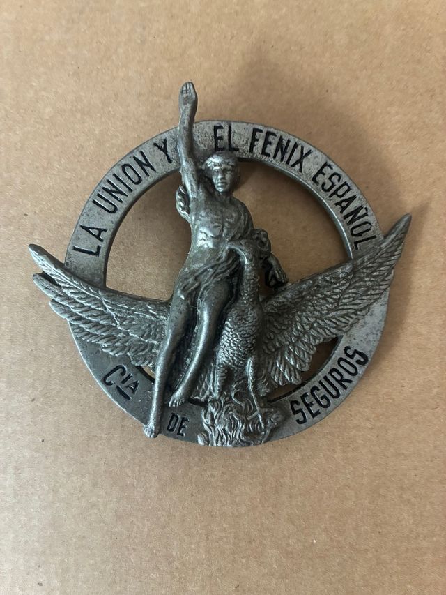 Placa Metal La Unión y El Fénix Español. Vespa