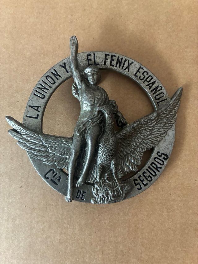 Placa Metal La Unión y El Fénix Español. Vespa