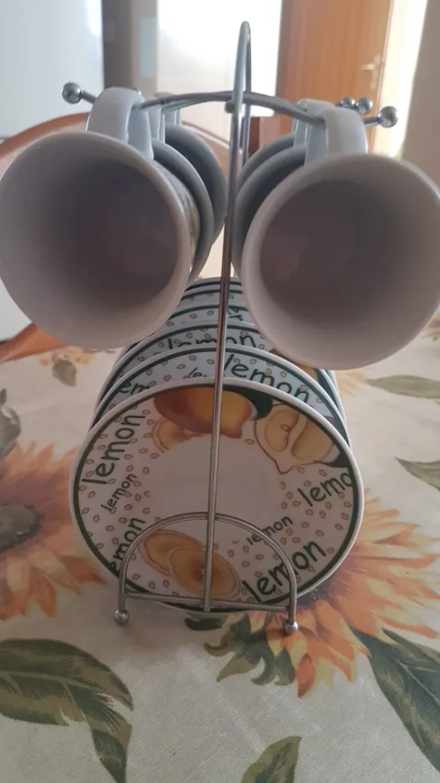 Set 6 Tazzine Caffè con Piattini Limoni