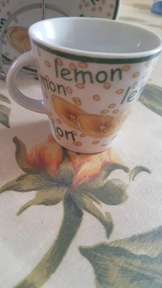 Set 6 Tazzine Caffè con Piattini Limoni