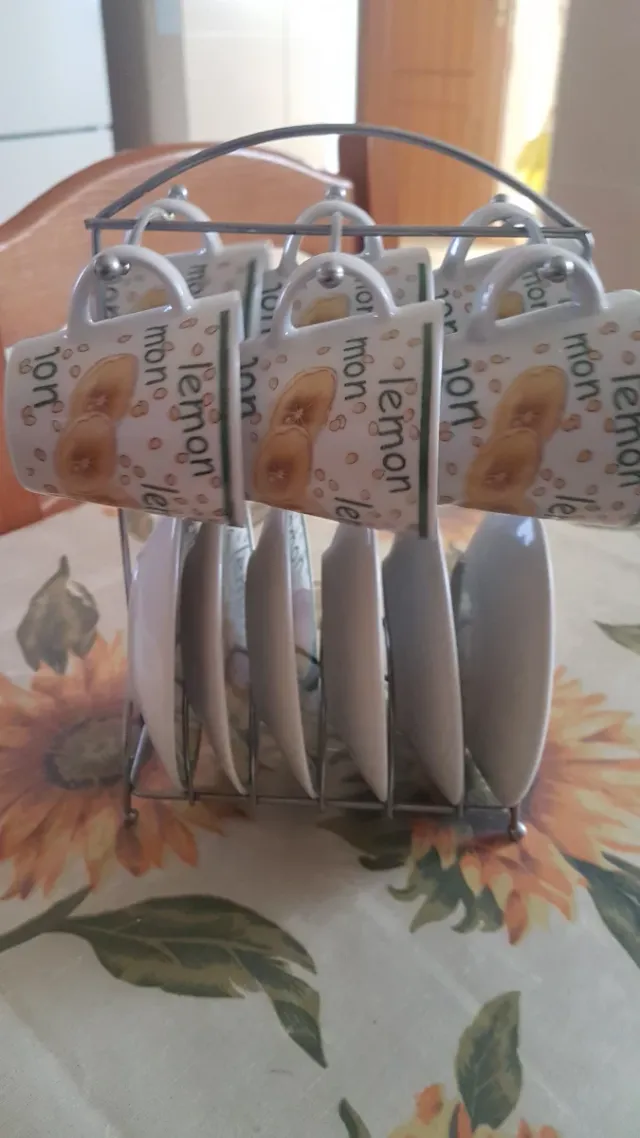 Set 6 Tazzine Caffè con Piattini Limoni