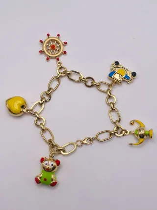 Pulsera Oro 18K con Abalorios