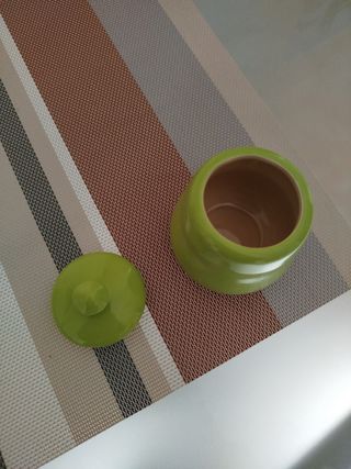 Zuccheriera in ceramica verde