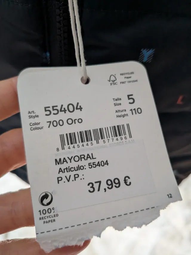 NUEVO Chaleco niño Mayoral 5 años reversible