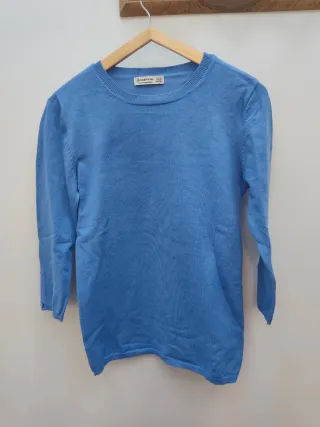 Jersey Stradivarius Azul Manga 3/4 Talla L