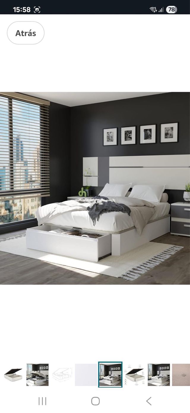 Canapé abatible madera y tela