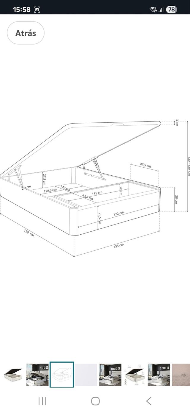 Canapé abatible madera y tela