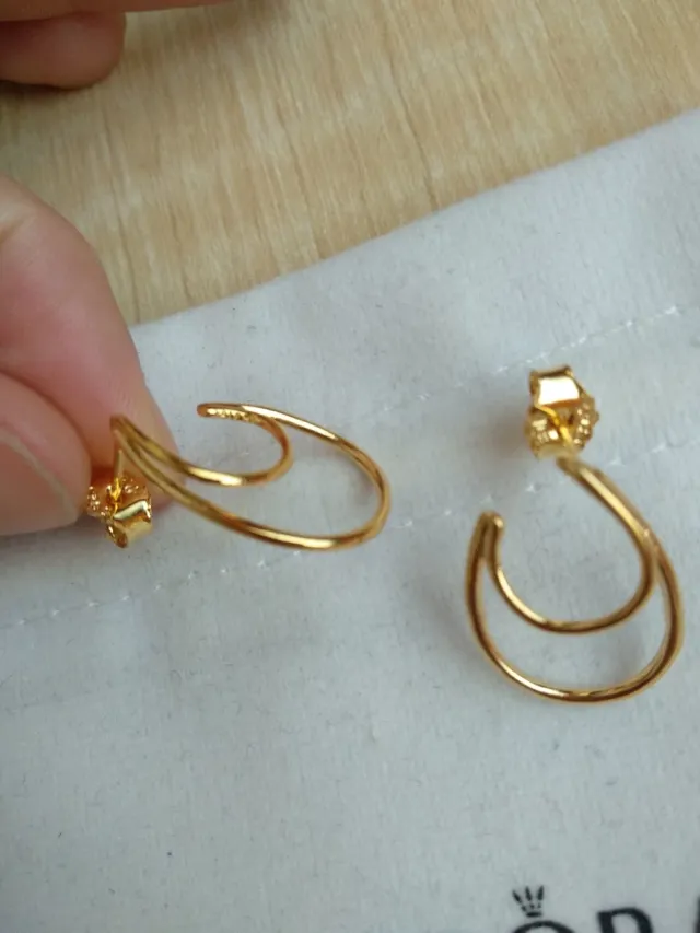 Pendientes Pandora Aro Doble Dorado