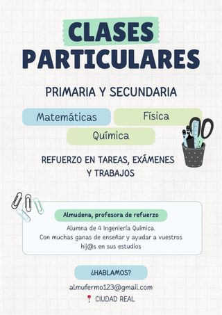 Profesora particular de primaria y secundaria