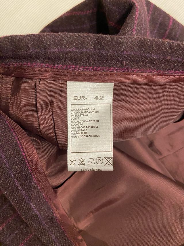 Falda Trucco Lana Púrpura Rayas