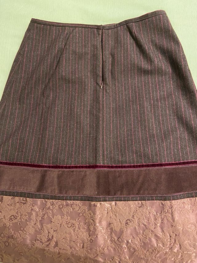 Falda Trucco Lana Púrpura Rayas