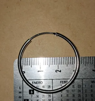 Pendientes Aro 3cm Plata de Ley