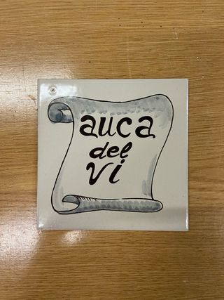 Azulejo Cerámica Valenciana antiguo“Auca del Vi”