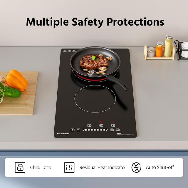 PLACA VITROCERÁMICA 2 FUEGOS 3400W 29CM TÁCTIL