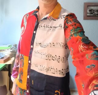 Camisa unisex estampada musical talla única