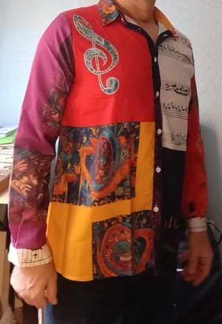 Camisa unisex estampada musical talla única