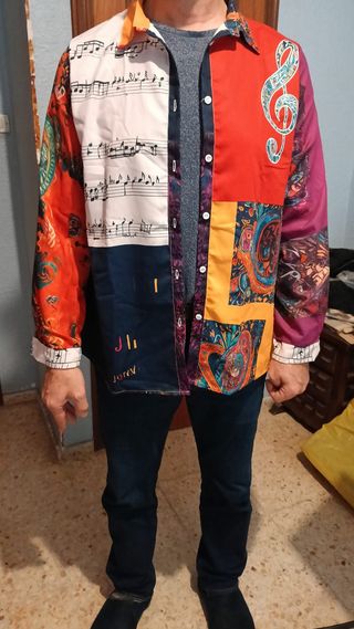 Camisa unisex estampada musical talla única
