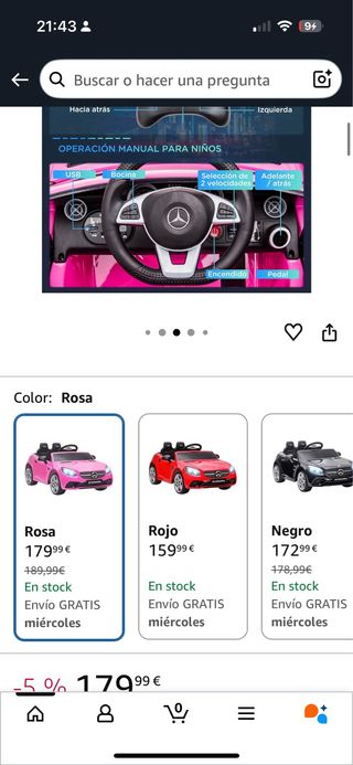 Coche Eléctrico Mercedes para Niña