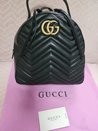 Zaino Gucci Nero Matelassé GG Marmont
