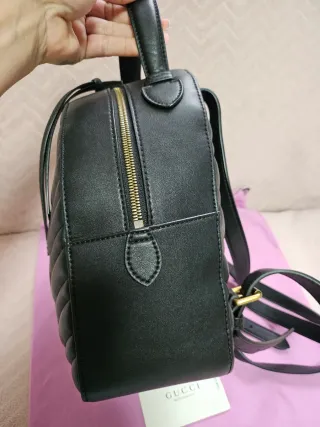 Zaino Gucci Nero Matelassé GG Marmont