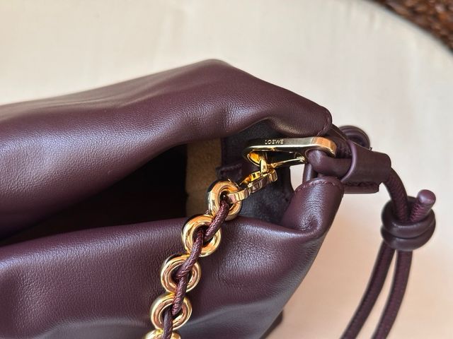 Bolso Flamenco clutch mediano purse Piel Burdeos