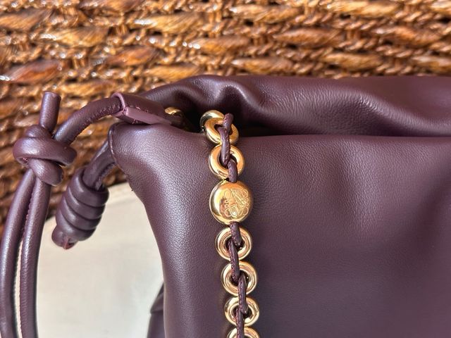 Bolso Flamenco clutch mediano purse Piel Burdeos