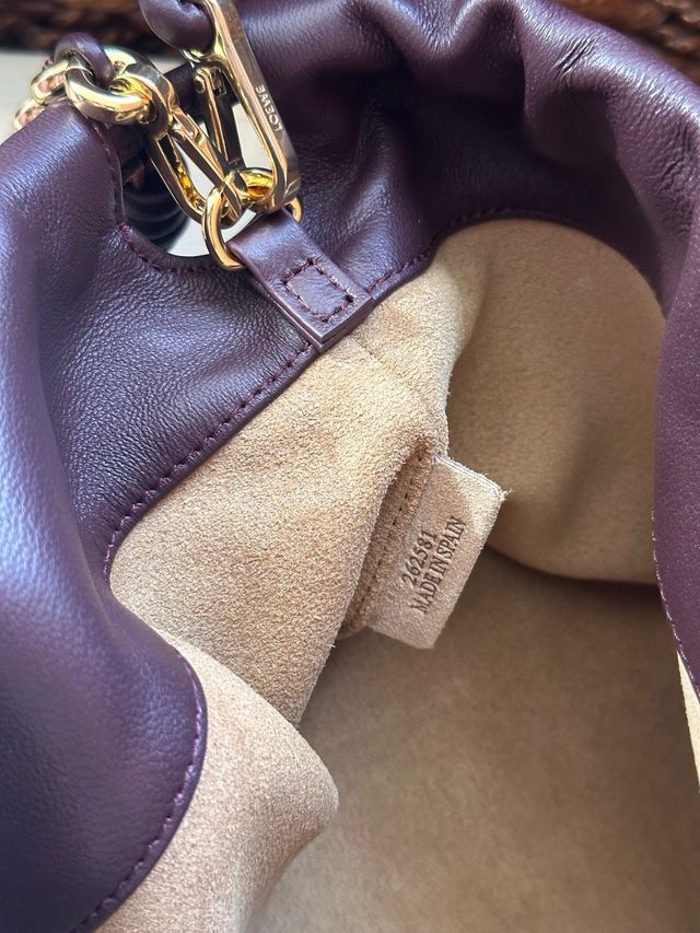 Bolso Flamenco clutch mediano purse Piel Burdeos