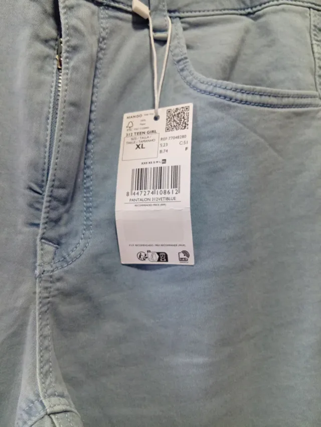 Pantalón vaquero campana azul