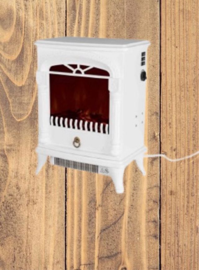 Preciosa chimenea eléctrica blanca