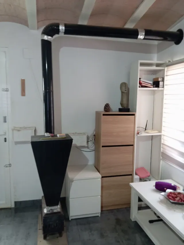 Estufa leña/pellets cáscara hueso