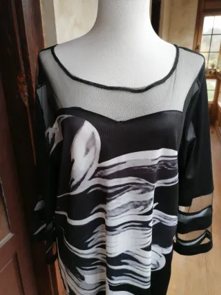 Vestido Negro y Blanco Talla XL