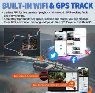 Dash Cam 3CH GPS Radar Tiesfong