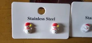 Pendientes Navideños de acero inoxidable