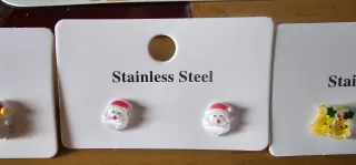 Pendientes Navideños de acero inoxidable