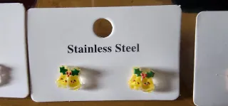 Pendientes Navideños de acero inoxidable